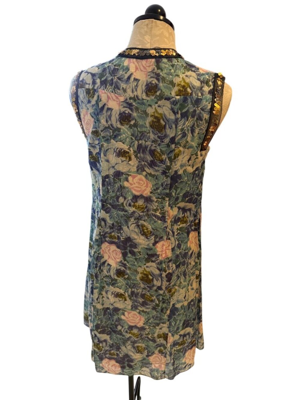 Rebecca Taylor Womens A-Line Dress Size 10 Blue Watercolor Floral Print Lined - Picture 5 of 13